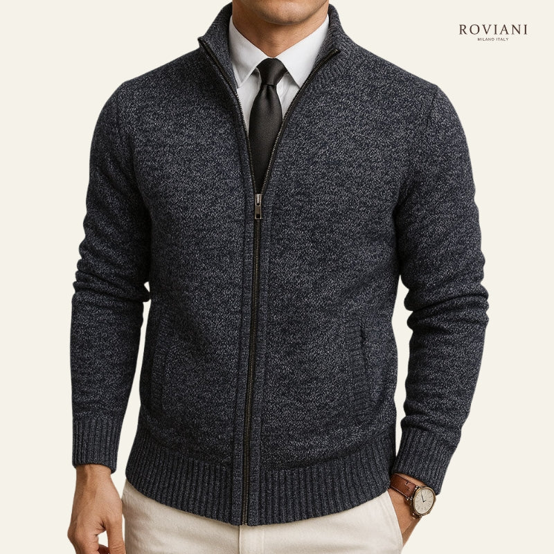 Jake – Cardigan con cerniera in lana merino