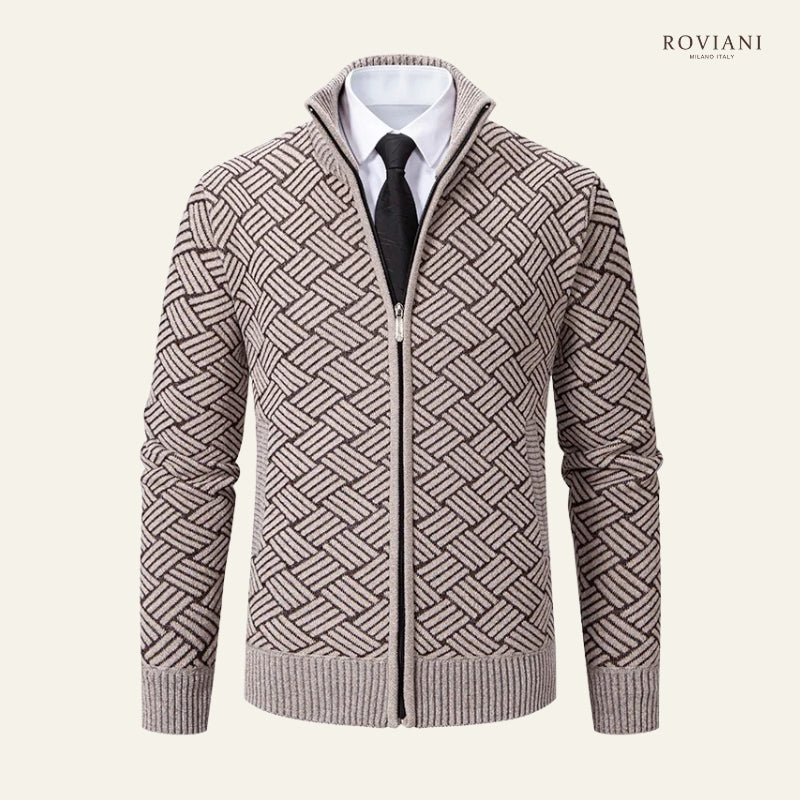 Bernardo – Cardigan da uomo in maglia spessa con cerniera