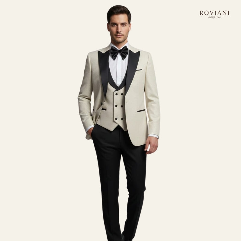 Abito completo elegante oro con brillantini