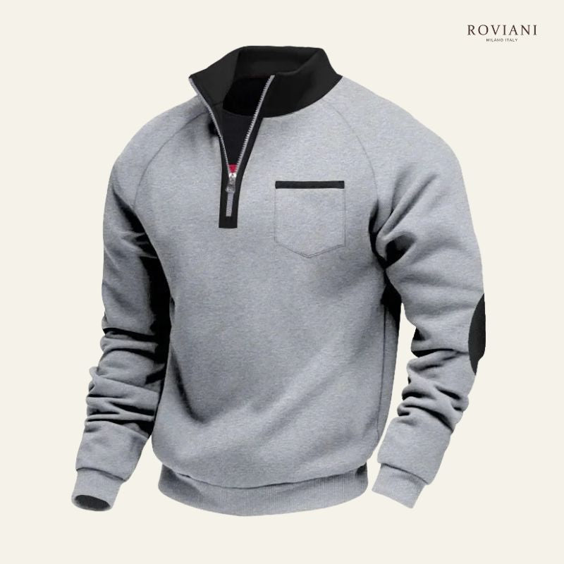 Crispino – Felpa Invernale da Uomo con Zip e Fodera in Pile