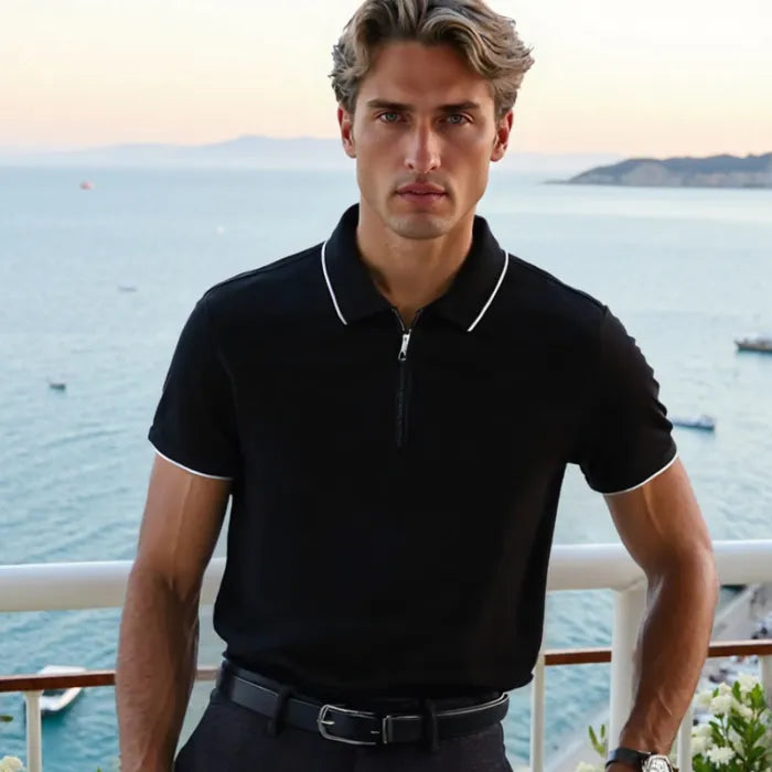 Maglia polo con zip Milano OldMoney®