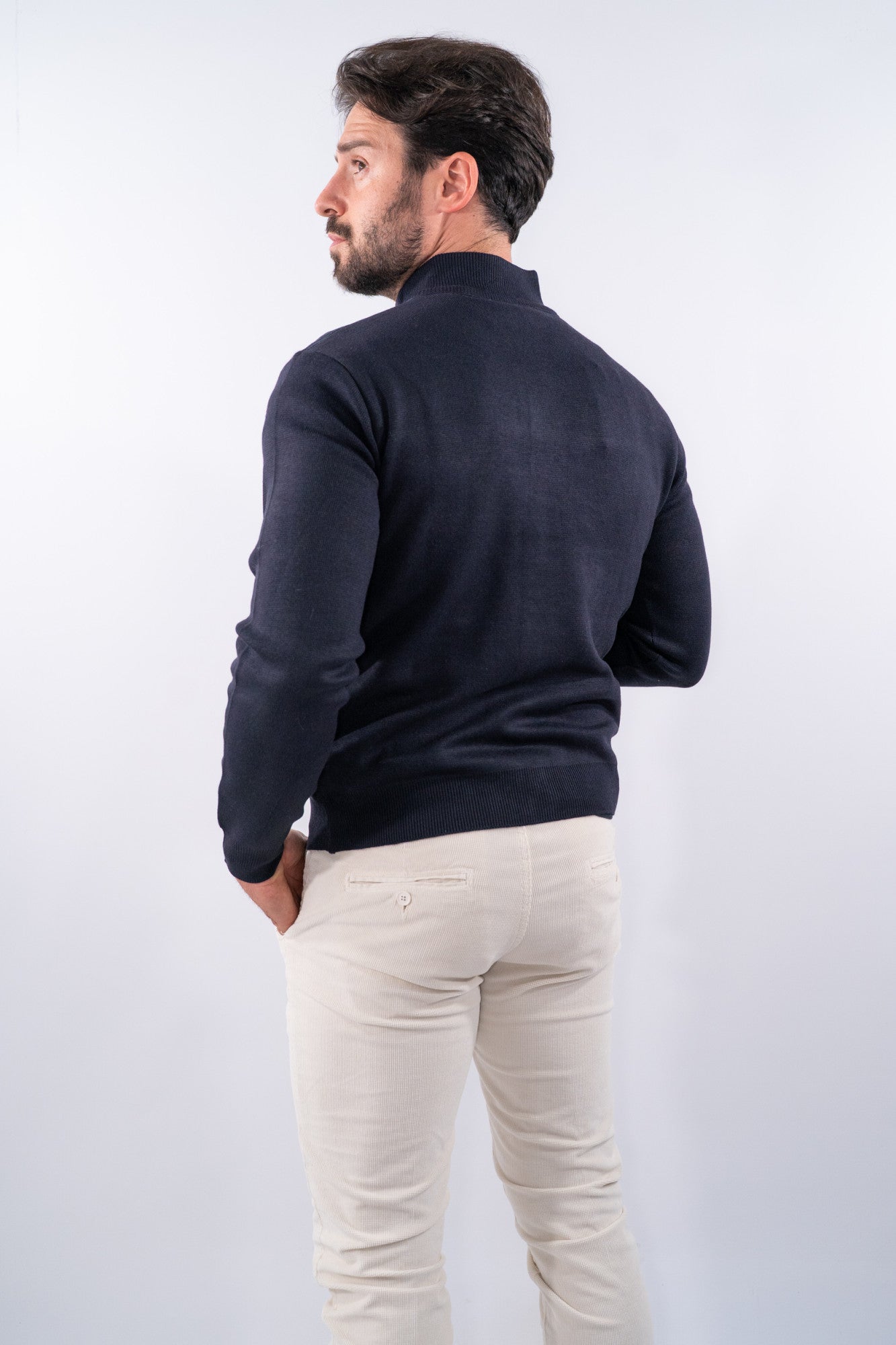 Giacca a lupetto con alcantara