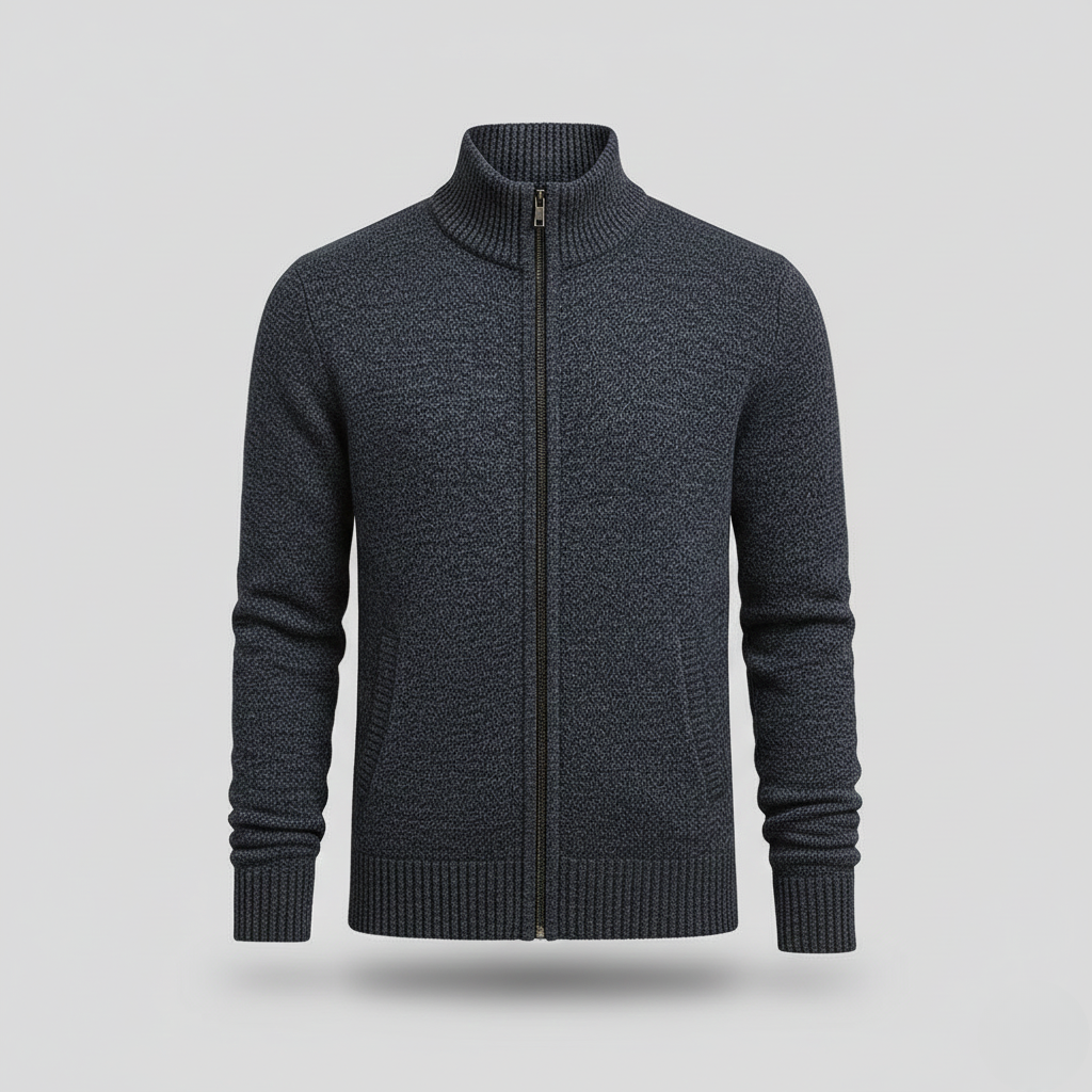 Jake – Cardigan con cerniera in lana merino